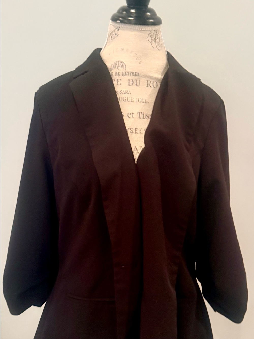 torrid Black Open-Front Draped Blazer Jacket